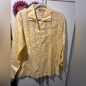 Yellow Embroidered Women's Shirt